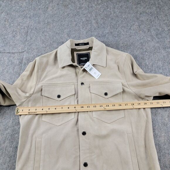 Todd Snyder Italian Suede Snap Dylan Jacket Sand Beige Size S NWT $998 *Flaw - Picture 5 of 14